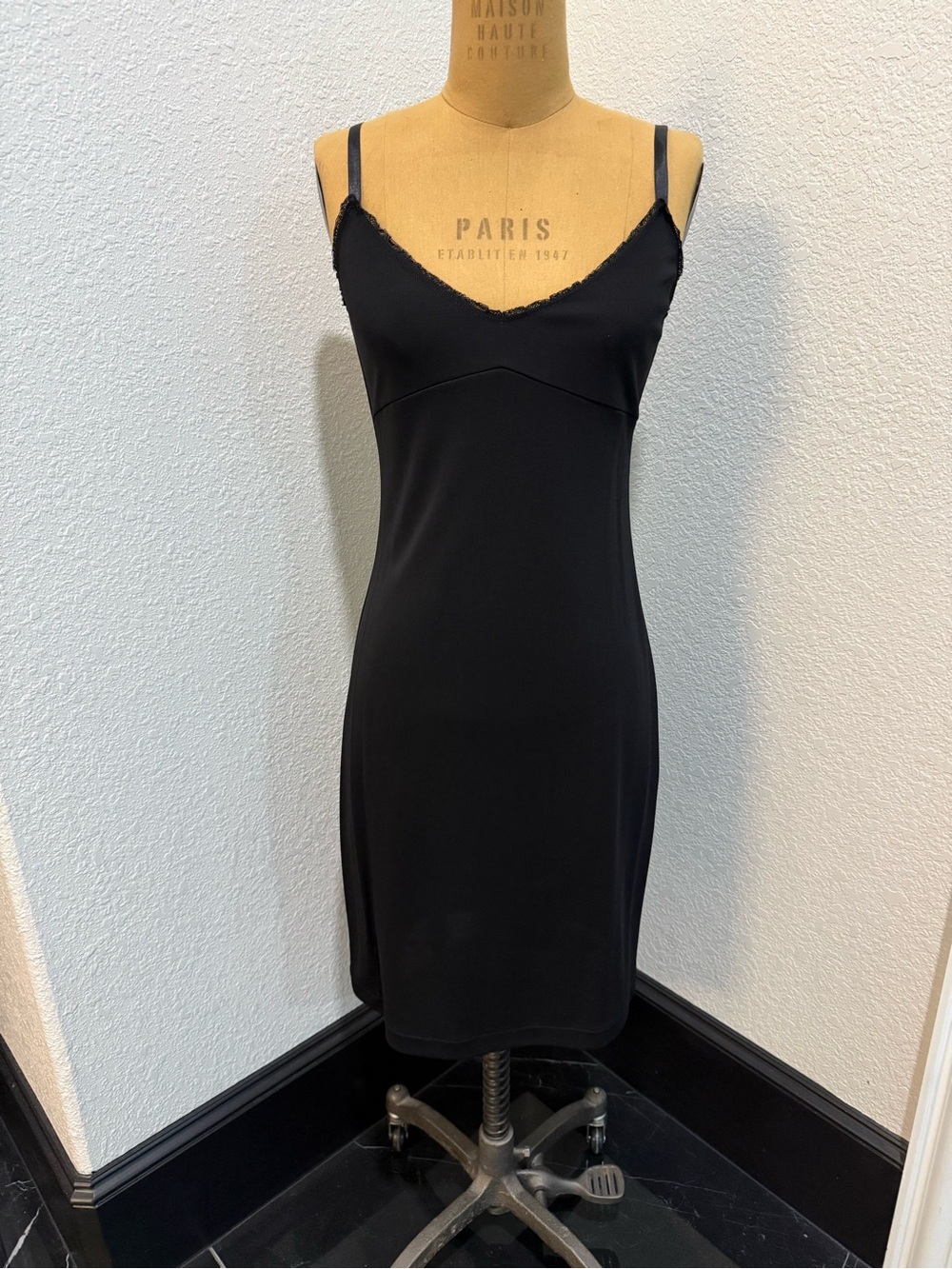 DKNY Black Spaghetti Strap Mini Dress